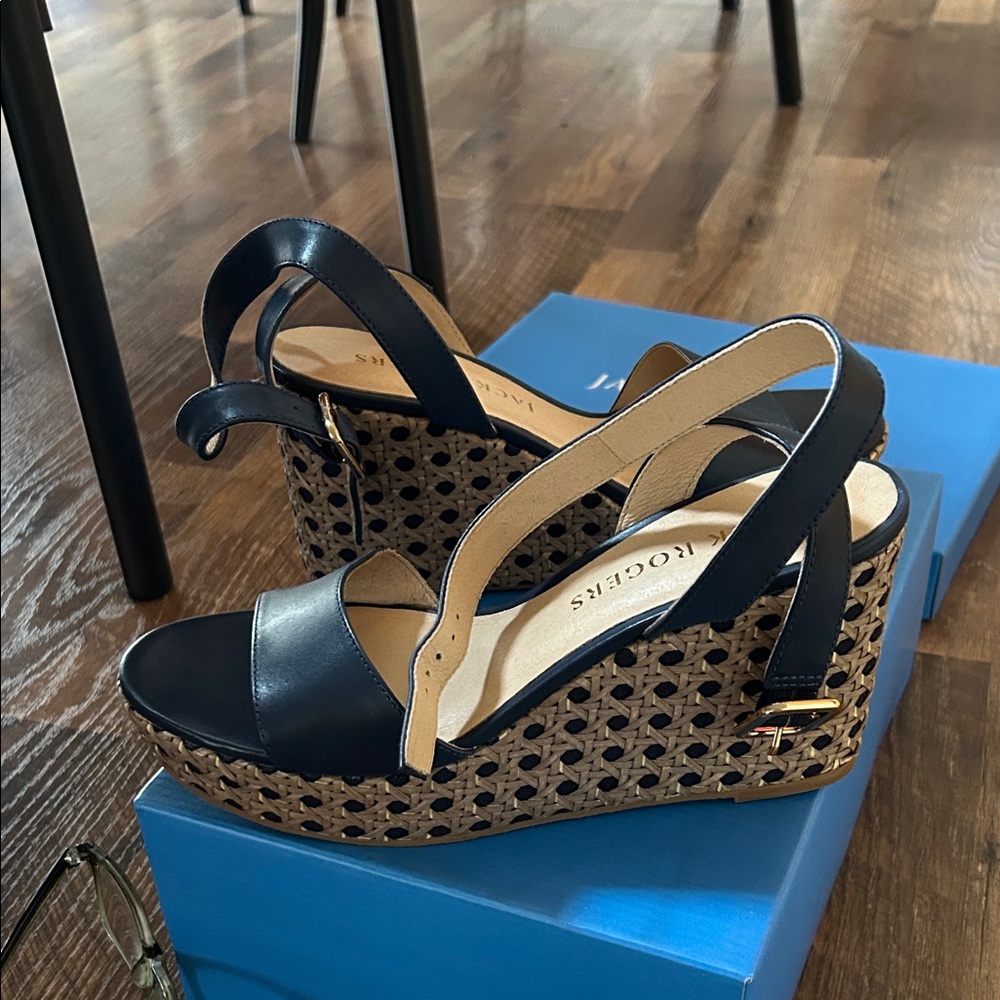 Navy Wedge Sandals for Women, new Jack rogers